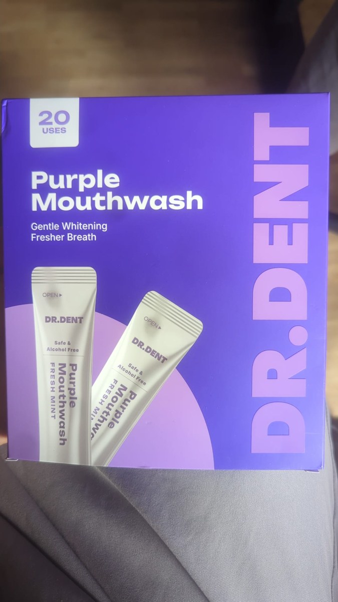 Dr.Dent Purple Mouthwash mit lila Sachets